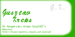gusztav kreps business card
